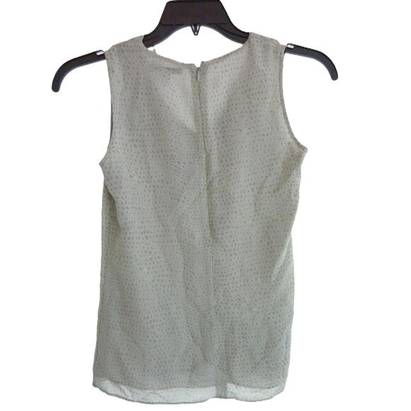 Banana Republic Gray Ruffle Chiffon Blouse Petite 00P Sleeveless Top - Picture 4 of 4